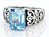 Sky Blue Glacier Topaz Rhodium Over Sterling Silver Solitaire Ring 3.00ct