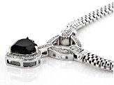 Black Spinel Rhodium Over Sterling Silver Necklace 3.79ctw