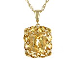 Yellow Citrine 18k Yellow Gold Over Silver Pendant With Chain 2.28ctw