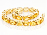Oval Citrine 18k Yellow Gold Over Sterling Silver Tennis Bracelet 18.36ctw
