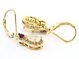 Multicolor Ethiopian Opal 18k Yellow Gold Over Sterling Silver Earrings 2.04ctw