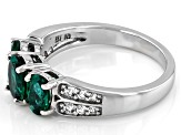 Green Lab Created Emerald Rhodium Over Silver Ring 1.36ctw