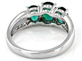 Green Lab Created Emerald Rhodium Over Silver Ring 1.36ctw