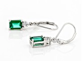 Green Lab Created Emerald Rhodium Over Silver Earrings 1.62ctw