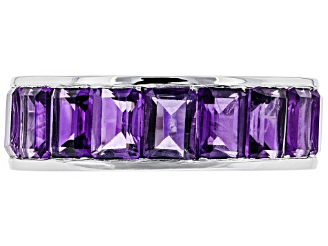 VIOLET/PENTAGON 【新品未開封/TYPE-ABC】 Purple Zambian Amethyst Rhodium Over Sterling Silver Ring