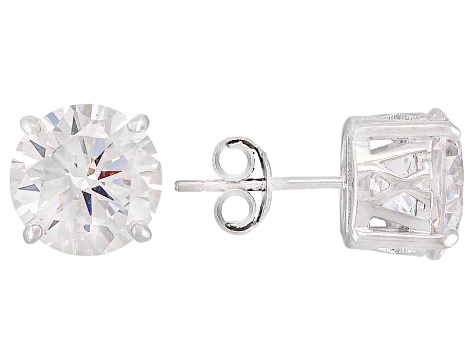 Cubic Zirconia Rhodium Over Sterling Silver Stud Earrings 9.60ctw