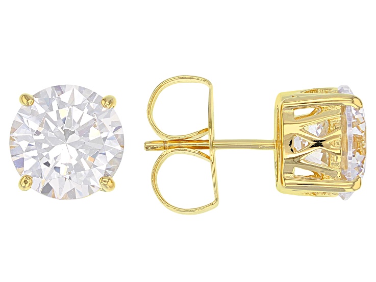 J.BALLY エリタージュ　XO Cubic Zirconia 18K Yellow Gold Over Silver Stud Earrings 9.60ctw
