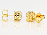 Cubic Zirconia 18K Yellow Gold Over Silver Stud Earrings 9.60ctw