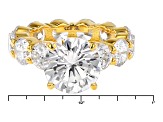 White Cubic Zirconia 18k Yellow Gold Over Silver Ring With Band 27.91ctw