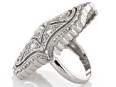Yellow And White Cubic Zirconia Rhodium Over Sterling Silver Cocktail Ring 3.07ctw