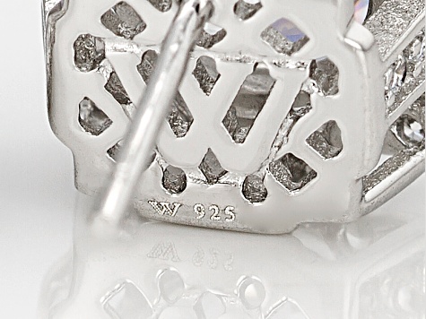 White Cubic Zirconia Rhodium Over Sterling Silver Earrings 7.42ctw