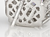 White Cubic Zirconia Rhodium Over Sterling Silver Earrings 7.42ctw