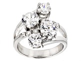 White Cubic Zirconia Rhodium Over Sterling Silver Ring 8.90ctw