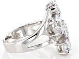 White Cubic Zirconia Rhodium Over Sterling Silver Ring 8.90ctw
