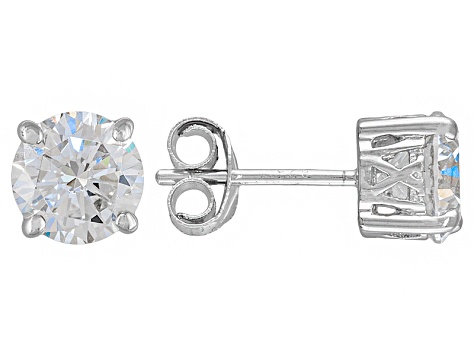 Cubic Zirconia Rhodium Over Sterling Silver Stud Earrings 3.50ctw