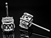 Cubic Zirconia Rhodium Over Sterling Silver Stud Earrings 3.50ctw