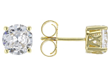 Picture of White Cubic Zirconia 18k Yellow Gold Over Silver Earrings 3.50ctw