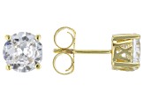 White Cubic Zirconia 18k Yellow Gold Over Silver Earrings 3.50ctw