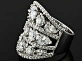 Cubic Zirconia Rhodium Over Sterling Silver Ring 11.13ctw