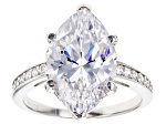Scintillant Cut Cubic Zirconia Rhodium Over Sterling Silver Ring 8.80ctw