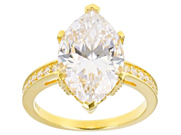 Picture of Scintillant Cut White Cubic Zirconia 18K Yellow Gold Over Sterling Silver Ring 8.80ctw