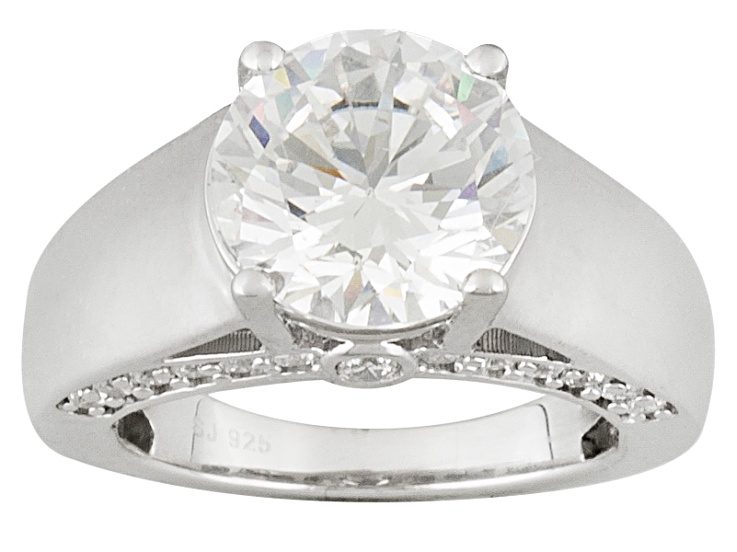 White Cubic Zirconia Rhodium Over Sterling Silver Ring 7.83ctw