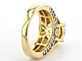 White Cubic Zirconia 18K Yellow Gold Over Sterling Silver Ring 7.83ctw