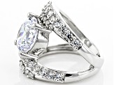 White Cubic Zirconia Rhodium Over Sterling Silver Ring 9.10ctw