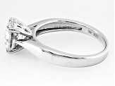 White Cubic Zirconia Rhodium Over Sterling Silver Ring 3.46ctw