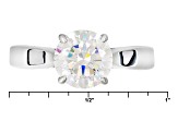 White Cubic Zirconia Rhodium Over Sterling Silver Ring 3.46ctw