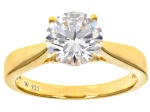 White Cubic Zirconia 18k Yellow Gold Over Sterling Silver Ring 3.46ctw