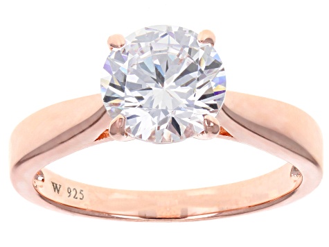 White Cubic Zirconia 18k Rose Gold Over Sterling Silver Ring 3.46ctw