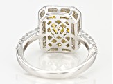 Yellow And White Cubic Zirconia Silver Ring 7.15ctw (4.33ctw DEW)