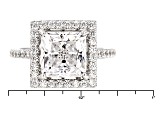 Cubic Zirconia Rhodium Over Sterling Silver Ring 6.51ctw (4.72ctw DEW)