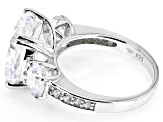 White Cubic Zirconia Scintillant Cut Rhodium Over Sterling Silver Ring 14.87ctw (8.63ctw DEW)