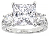 White Cubic Zirconia Rhodium Over Sterling Silver Ring With Band 14.72ctw