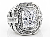 White Cubic Zirconia Rhodium Over Sterling Silver Ring 10.85ctw