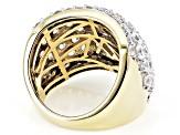 White Cubic Zirconia 18k Yellow Gold Over Sterling Silver Ring 11.90ctw