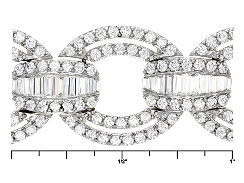 White Cubic Zirconia Rhodium Over Sterling Slver Bracelet 25.20ctw