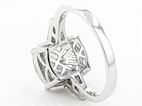 White Cubic Zirconia Scintillant Cut Rhodium Over Sterling Silver Ring 7.00ctw
