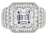White Cubic Zirconia Rhodium Over Sterling Silver Ring 10.53ctw