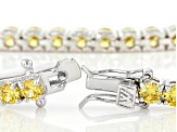 Yellow Cubic Zirconia Rhodium Over Sterling Silver Tennis Bracelet 16.38ctw