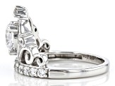 White Cubic Zirconia Rhodium Over Sterling Silver Ring 2.29ctw
