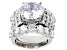White Cubic Zirconia Rhodium Over Sterling Silver Ring With Bands 19.68CTW