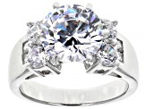 White Cubic Zirconia Rhodium Over Sterling Silver Ring 8.09ctw