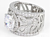 White Cubic Zirconia Rhodium Over Sterling Silver Ring 10.20ctw