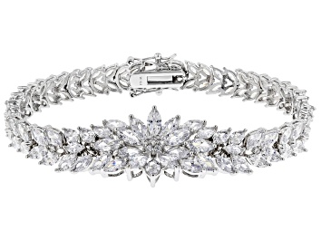 Picture of White Cubic Zirconia Rhodium Over Sterling Silver Bracelet 39.63ctw