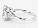 White Cubic Zirconia Rhodium Over Sterling Silver Asscher Cut Ring 8.54ctw