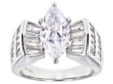 White Cubic Zirconia Rhodium Over Sterling Silver Ring 7.32ctw