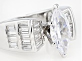 White Cubic Zirconia Rhodium Over Sterling Silver Ring 7.32ctw